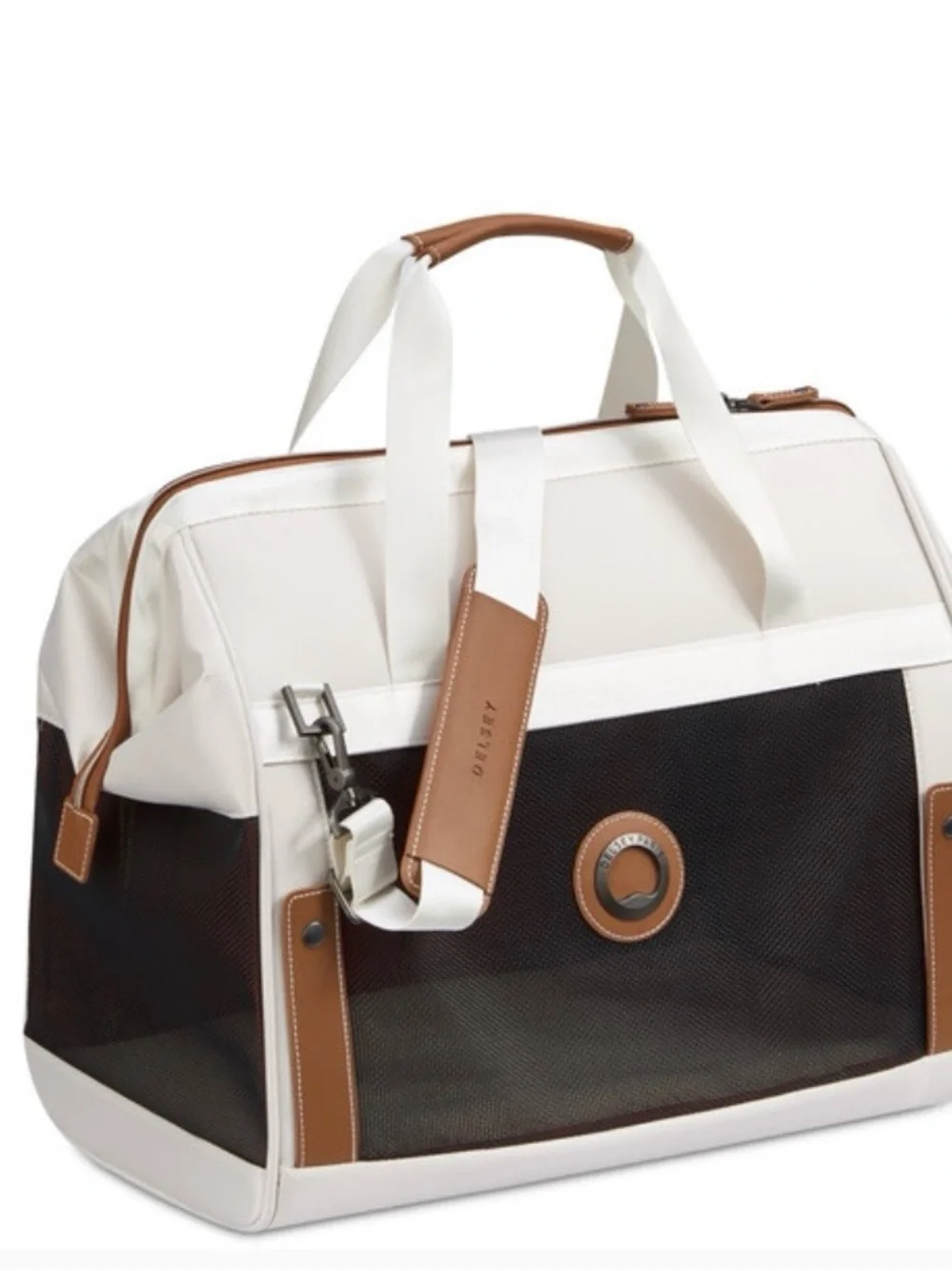 Delsey White & Brown Small Pet Carrier